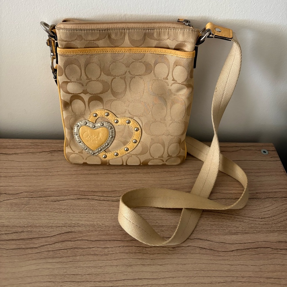 Coach Y2K heart messenger mini bag signature collection